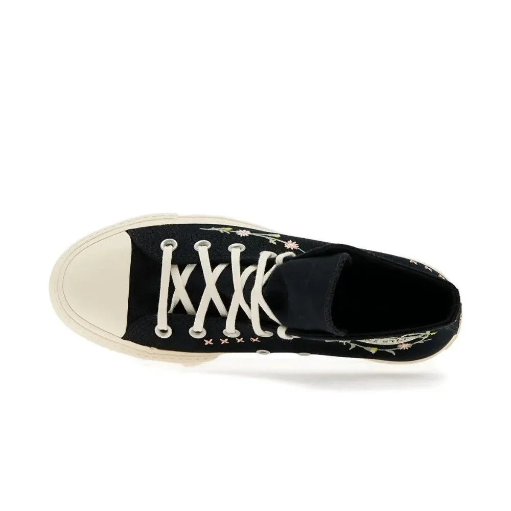 Womens 6 CONVERSE Chuck Taylor All Star Lift Floral Black Platform A15007C NEW - Picture 11 of 13